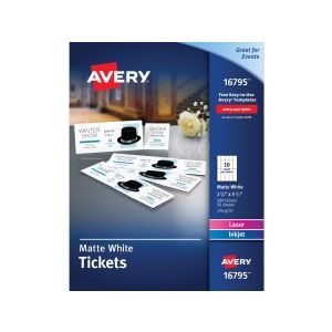 Avery&reg; 16795 Tear-Away Stubs Matte Printable Tickets