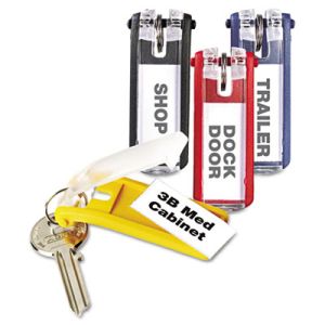 Durable 194900 Key Tags for Locking Key Cabinets, Plastic, 1 1/8 x 2 3/4, Assorted, 24/Pack