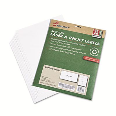 250/Pack White EcoFriendly Laser/Inkjet Shipping Labels 2 x 4