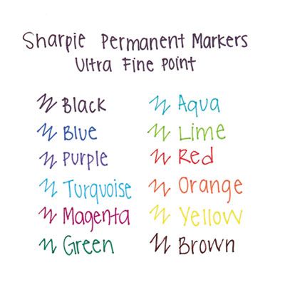 12 Pack Ultra-Fine Point Sharpie 37175PP Permanent Markers Assorted Colors 