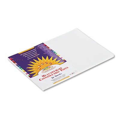 SunWorks 9207 Construction Paper, 58 lbs., 12 x 18, White, 50