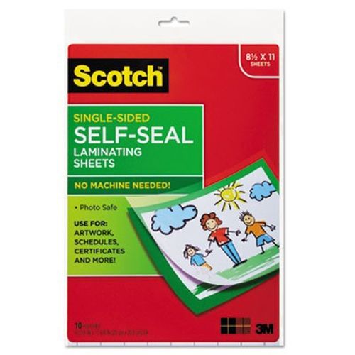 Scotch LS854SS10 Self-Sealing Laminating Sheets, 6.0 mil, 8 1/2 x 11,  10/Pack - LS854SS-10